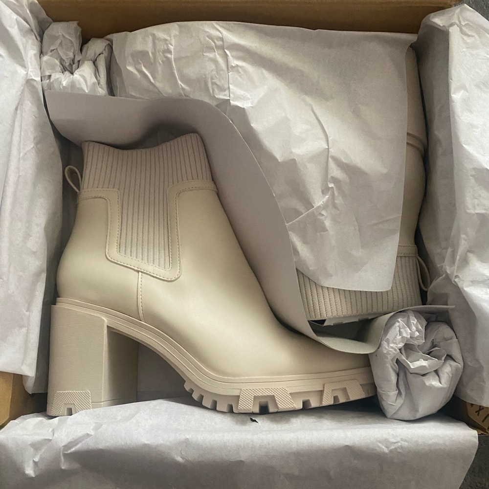 Mix No 6 Elegant Cream Ankle Boots